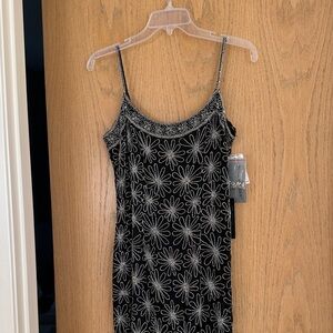 Papell Boutique Black and Silver Maxi Dress